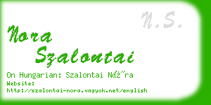 nora szalontai business card